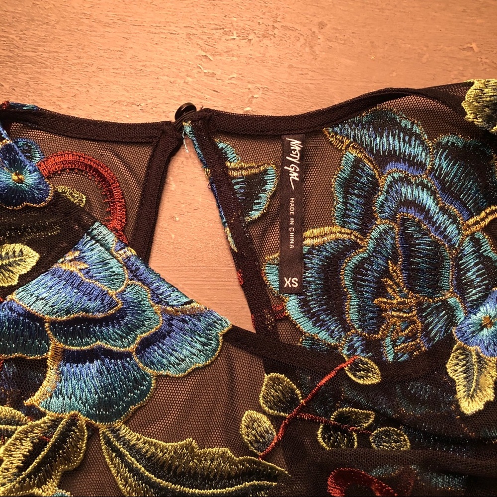 Nasty Gal Blue Embroidered Bodysuit - Picture 10 of 10
